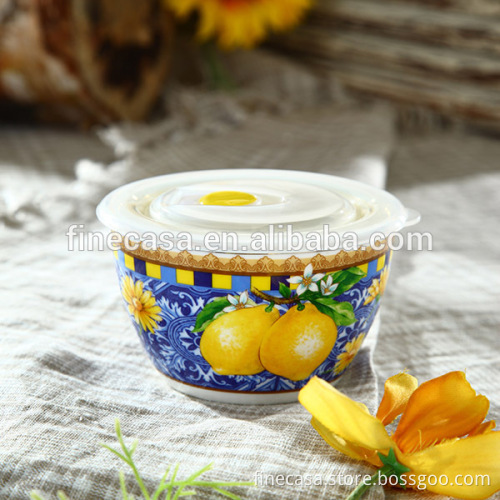 Elegant Style New Bone China Airtight Ceramic Food Storage Container